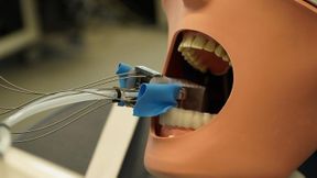 A miniature robot developed at the University of Basel could help prepare teeth for a crown. (Source: University of Basel, Catherine Weyer)