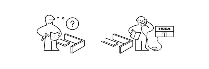 Die Montageanleitungen von IKEA sind unverkennbar. Der Möbelhersteller arbeitet in erster Linie mit Piktogrammen und Skizzen, um Kunden beim Aufbau zu unterstützen. Auch B2B-Unternehmen können ihre Produktanleitungen zum Markenzeichen machen und damit punkten. (Bildquelle: IKEA)