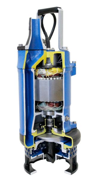 Aufschnitt einer modernen Schmutzwasserpumpe: Qualität steckt im Detail und ist das Ergebnis jahrzehntelanger Erfahrung. (Tsurumi)