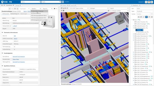 In der Betriebsphase sind eindeutige Keys für die automatische Zuordnung von Regelwerken zur Wartung von Anlagen und Komponenten unverzichtbar.(Bild:  RIB Software GmbH)