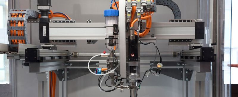 Portalroboter, aufgebaut aus Linearmodulen, im industriellen Einsatz.(Bild:  Stefanie Michel)