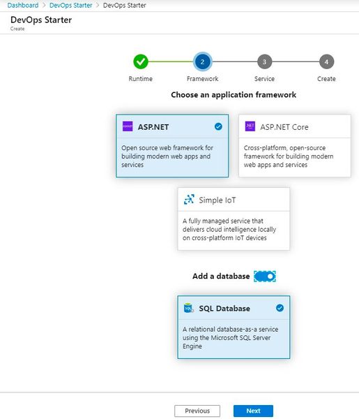 Das Erstellen eines neuen Projektes erfolgt über einen Assistenten. Hier können auch das Framework ausgewählt und eine Datenbank angebunden werden.  (Bild: Joos / Microsoft)