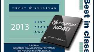 Das unabhängige Marktforschungsinstitut Frost & Sullivan hat den Anybus NP40 in einem internationalen Vergleich als besten Netzwerkprozessor prämiert. Er hat 9,4 von 10 möglichen Punkten erreicht. (HMS Industrial Networks)