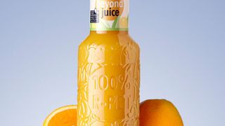 Weil die „Beyond Juice“-Flache zu 100 % aus recyceltem Polyethylenterephthalat (rPET) besteht, spart sie über den gesamten Lebenszyklus jede Menge Kohlendioxid ein. (KHS)