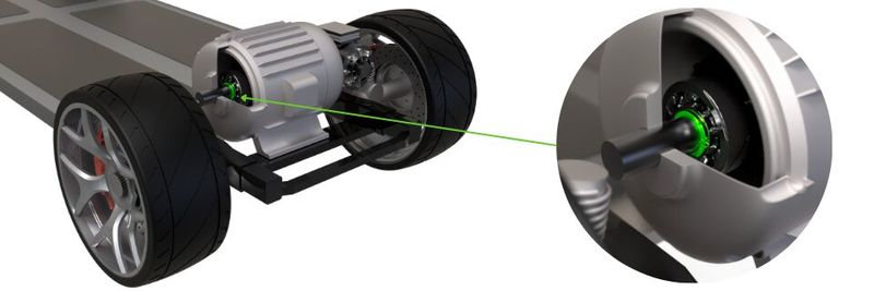 Demonstration eines ausgewogenen Sicherungsrings, der in einen EV-Motor eingebaut ist (Bild: Rotor Clip Co. Inc.)