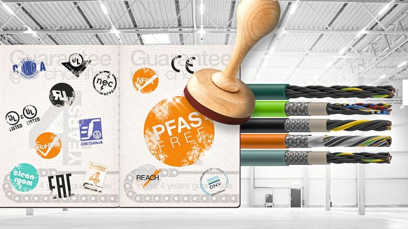 Already now, 95 percent of Igus's Chainflex cables are PFAS-free.(Image: Igus)