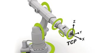 Industrieroboter müssen eine hohe Positioniergenauigkeit am Tool Center Point (TCP) aufweisen, um sehr gute Bearbeitungsergebnisse erzielen zu können. (Bild: Heidenhain)