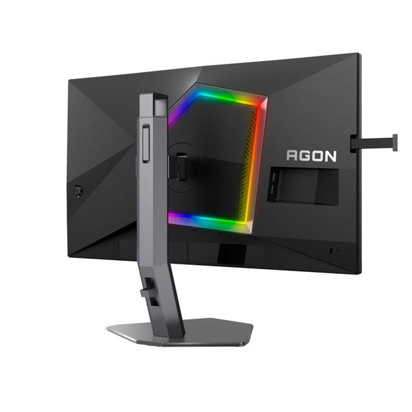 Auf der Rückseite des Monitors ist ein anpassbares RGB-Beleuchtungselement eingelassen. (Bild: AOC)