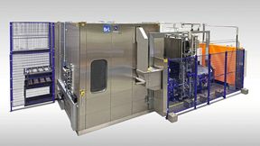Das modulare Reinigungssystem soll großvolumige Schwungradgehäuse vollautomatisch reinigen, trocknen und kühlen, so der Hersteller. (Bild: BvL)