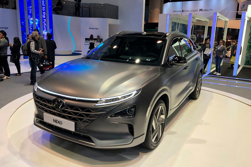 Hyundai nutzt die CES, um seine Kompetenz beim Wasserstoffantrieb zu zeigen. Die Brennstoffzelle des Nexo soll ... (Gundhoff/Pressinform)