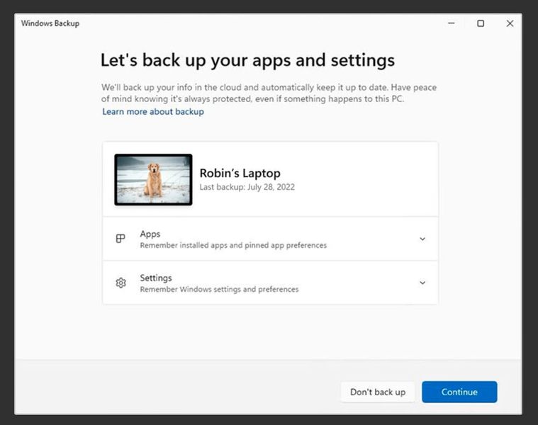 Windows Backup for Organizations kann Einstellungen und Microsoft-Store-Apps bei der Installation von PCs wiederherstellen. (Bild: Joos)