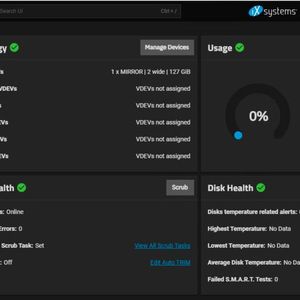 TrueNAS Scale bündelt im Dashboard die zentralen ZFS-Konzepte aus vdev-Topologie, Pool-Auslastung und Scrub-Status in einer Übersicht für Administratoren.(Bild:  Joos)