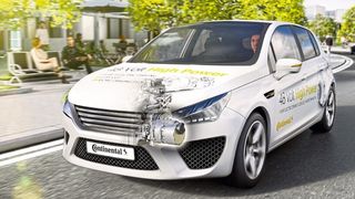 Geringe Spannung, hohe Leistung: Vollhybrid-Fahrzeug mit 48-Volt-High-Power-Technologie von Continental.  (Continental)