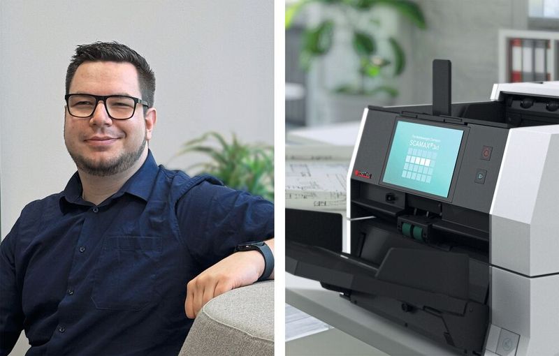 Entschied sich für einen InoTec SCAMAX® 3x1: Jonathan Hof, ­Hauptamt | Organisation und zentrale Dienste.(Bild:  Große Kreisstadt Fellbach / DATAWIN GmbH)