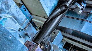 Ceratizit ermöglicht jetzt das prozesssicheres und leistungsstarke Bohren bis Durchmesser 96 mm in einem Arbeitsgang. Das dazu nötige System, hier im Bild, heißt KUB Pentron CS...  (Ceratizit)