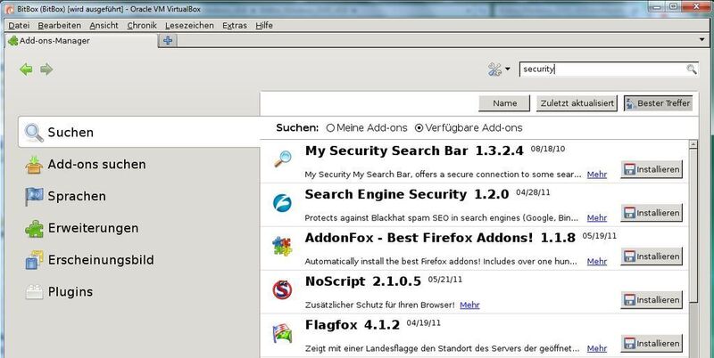 Im Web verfügbare Add-Ons für den Firefox zum Stichwort „Security“. (Archiv: Vogel Business Media)