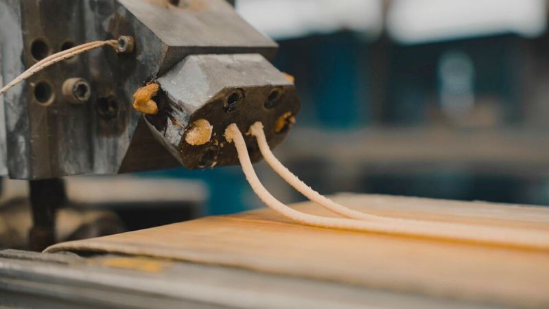 Extrusion der hygromorphen Filamentverbindung (Bild: ICD/IntCDC University of Stuttgart)