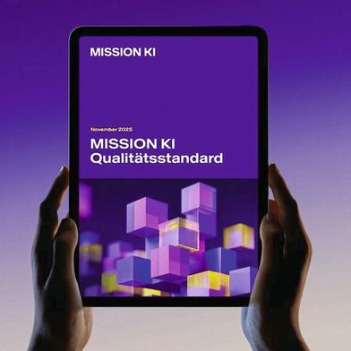 Mission KI: Der nicht verpflichtende, freiwillige Qualitätsstandard für KI-Systeme, die unter den EU-Anforderung für Hochrisiko-KI angesiedelt sind, soll vor allem KMUs dabei helfen, nachweisbare Qualität und vergleichbare Kriterien für KI-Systeme bereitzustellen. (Bild: Mission KI)
