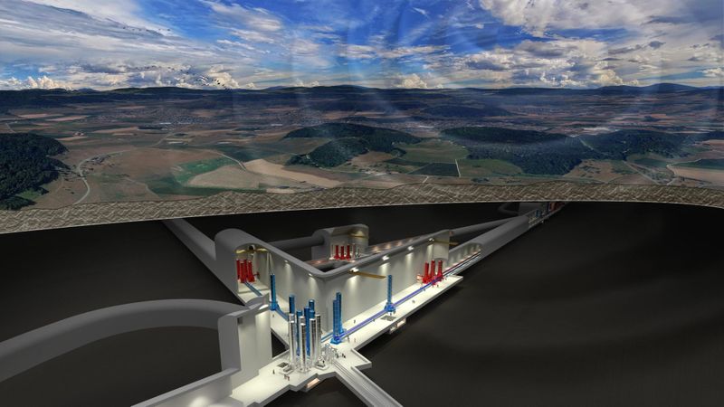 So könnte das unterirdische Einstein-Teleskop aussehen. Darstellung Projektbüro Einstein Teleskop – Euroregion Maas-Rhein.(Bild:  Marco Kraan/Nikhef)