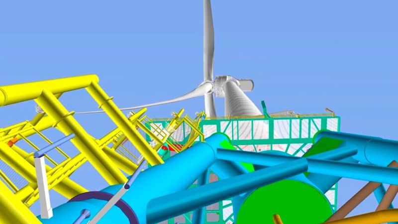  Keystone Engineering nutzte sein Wissen rund um Offshore-Plattformen für Offshore-Windplattformen.  (Bild: Bentley Systems)
