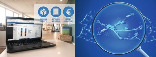 Mit dem Supply Smart Analyzer lassen sich Kosten in der internen und externen Logistik senken.(Bild:  Smurfit Westrock)