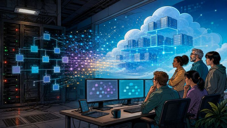 Atlassian lässt seine On-Prem-Wiki-Software Confluence Data Center auslaufen, wodurch für die betroffenen Unternehmen ein Wechsel notwendig wird. Für die allermeisten dürfte ein Umzug in die Cloud die beste Alternative darstellen.(Bild:  KI-generiert)