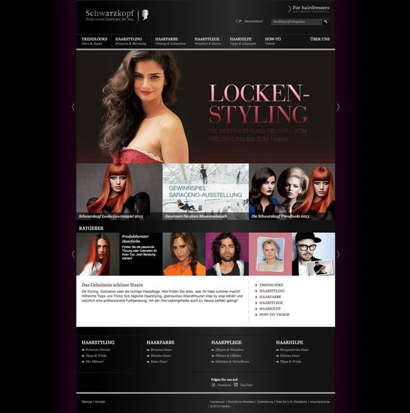 Schwarzkopf setzt auf der eigenen Webseite auf die Kundenperspektive und liefert hochwertige Informationen rund um Haare, Styling- und Frisurentrends. (Bildquelle: buddybrand)