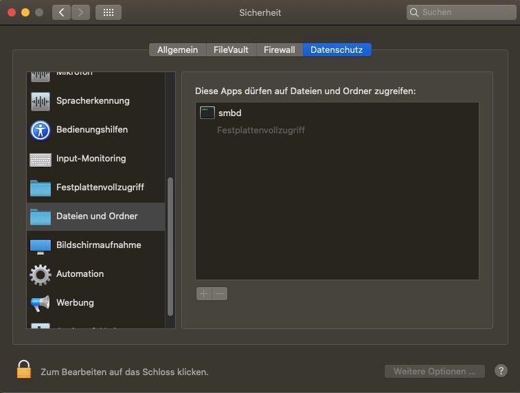 In den Sicherheitseinstellungen wird angezeigt, welche Apps Zugriff auf Dateien und Ordner nehmen dürfen. (Joos)