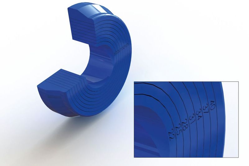 Zwiebelringdichtung von SKF Economos: statische Dichtung mit variablem Durchmesserbereich aus allen gängigen Elastomeren. (Bild: SKF)