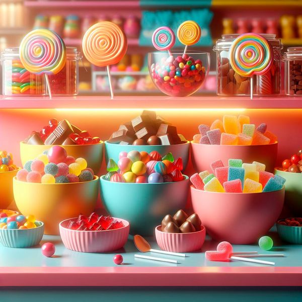 Zuckerwaren: 8 Warnmeldungen Zuckerwaren wurden mit 8 Meldungen doppelt so oft beanstandet wie 2022.  (Bild: Copilot / KI-generiert)