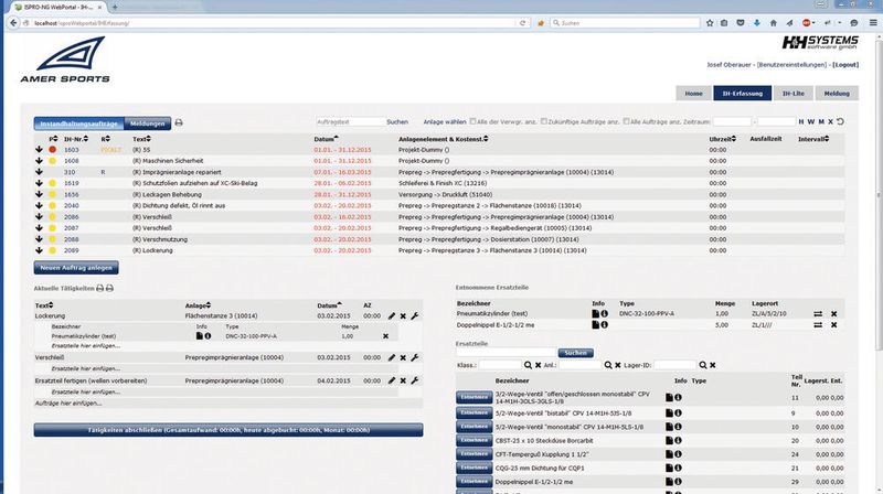 Mit der Instandhaltungssoftware «isproNG» sparen die Amer-Sports-Gruppe und Atomic Zeit und Geld. (H&H Systems)