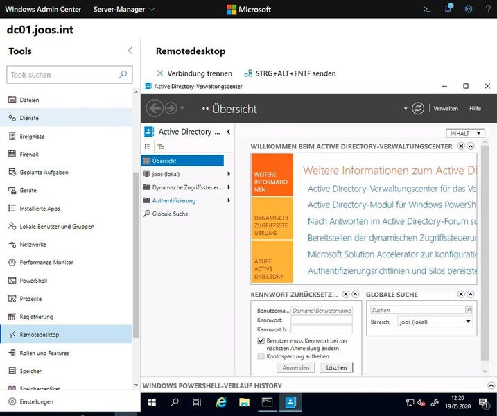 Active Directory Administration Center mit dem Windows Admin Center starten. (Bild: Microsoft / Joos)