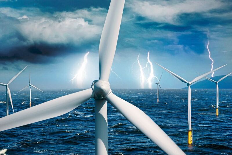 Bild 1: Advanced Shielding Technology übersteht Stromspitzen bis zu 20 kA – und eignet sich damit auch für die extremen Umweltbedingen in Offshore-Windparks.
