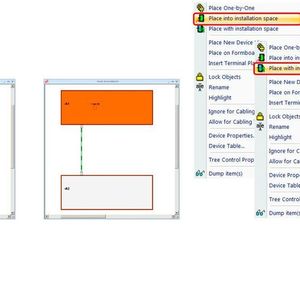 Beim Platzieren eines Betriebsmittels kann der Bauraum miteingeführt und an offene Verbindungen angeschlossen wird. Nicht platzierte Komponenten können mit einem Befehl gleichzeitig platziert werden.