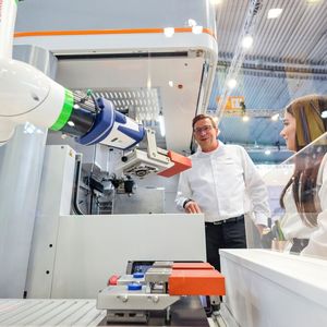 Application robotique en action lors de l'AMB 2024. (Source :  Messe Stuttgart)
