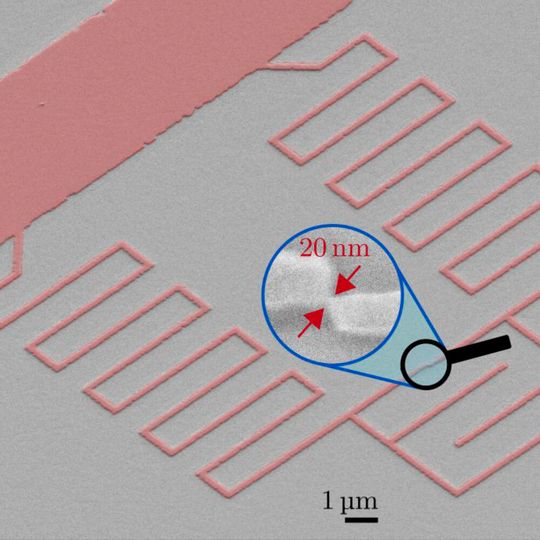 Die Eigenschaften von Gralmonium-Qubits werden durch eine winzige Engstelle von nur 20 Nanometern dominiert, die wie eine Lupe für mikroskopische Materialdefekte wirkt. Die Eigenschaften von Gralmonium-Qubits werden durch eine winzige Engstelle von nur 20 Nanometern dominiert, die wie eine Lupe für mikroskopische Materialdefekte wirkt.