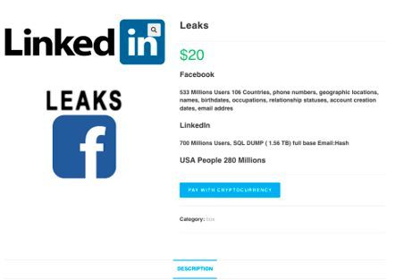 Facebook- und LinkedIn-Zugänge in Form von verifizierten Accounts zählen zur Darknet-Billigware. (Bild: Bitdefender)