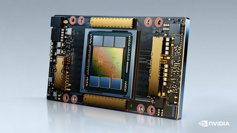 „Ampere“ in Aktion: Die 80GB-Edition der „Nvidia A100 Tensor Core“ GPU hat eine Speicherbandbreite von zwei Terabyte pro Sekunde.