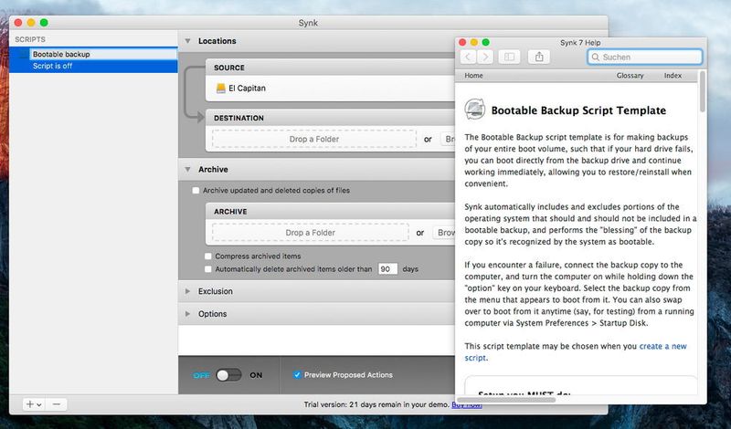 Mit Synk lassen sich auch bootfähige Datensicherungen erstellen. (Joos)