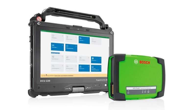 Die modulare Software Esitronic unterstützt Werkstätten bei Diagnose-, Wartungs- und Reparaturarbeiten an Nutzfahrzeugen und Off-Highway-Fahrzeugen. (Bild: Bosch)