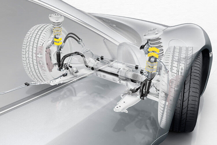Die Wankstabilisierung übernimmt die Porsche Dynamic Chassis Control (PDCC). (Foto: Porsche)