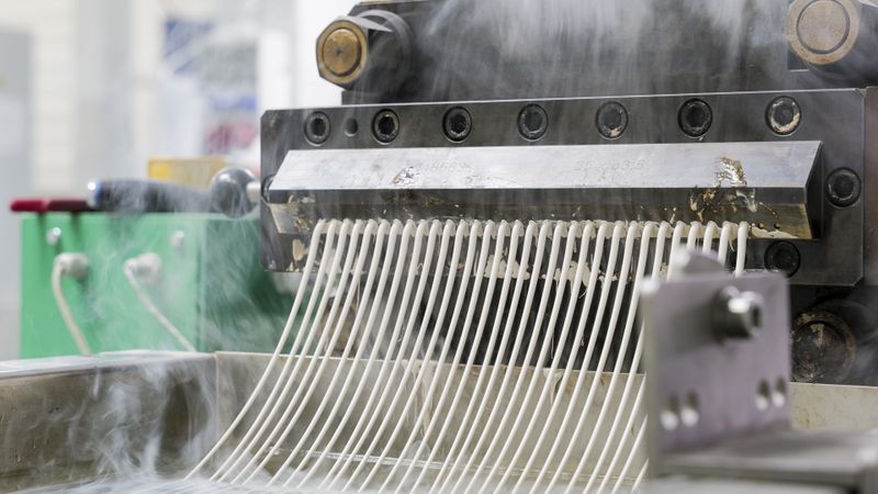 Produktion von Biokunststoffen bei Nature Compounds: Im Technikum prüft das Unternehmen die Compounds, um das Skalieren in die Serie zu ermöglichen.(Bild:  Engel)