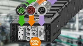 Das Han-Shielded-Power-Modul (ein vollgeschirmtes Leistungsmodul) wurde direkt in das Module-Connect-Baukastensystem integriert. (Bild: Igus)