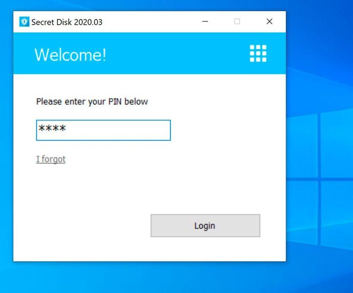 Die Absicherung der Dateien erfolgt über eine PIN, die in Secret Disk eingetragen wird. (Joos/Secret Disk (Screenshot))
