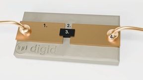 GPUs und Batteriezellen überwachen: Kleine Sensoren lassen sich direkt am Hotspot platzieren. Die Temperatur wird gemessen, ohne den Wärmefluss zu stören. (Bild: Digid)