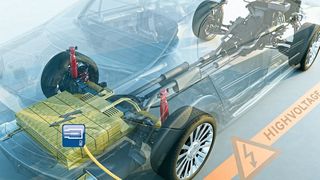 Konsequent getrennt: Die Hochvolt-Umgebung in einem Elektrofahrzeug lässt sich mit Faser-Brigg-Technik trennen. So lassen sich Temperaturen ohne zusätzliche Sicherheitsmaßnahmen und Kosten gefahrlos erfassen. (Bild: imc)