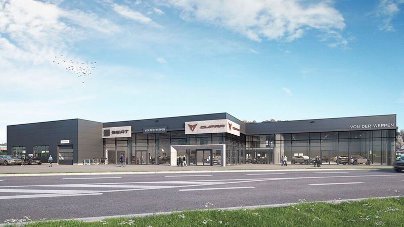 So soll die neue Von-der-Weppen-Filiale in Friesenheim aussehen.(Bild:  Autohaus von der Weppen)
