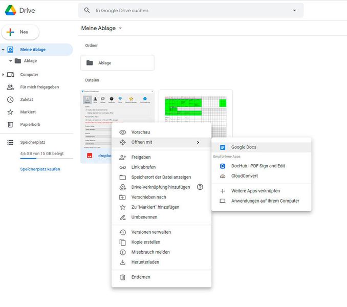 PDFs können online mit Google Docs betrachtet werden. (Thomas Joos)