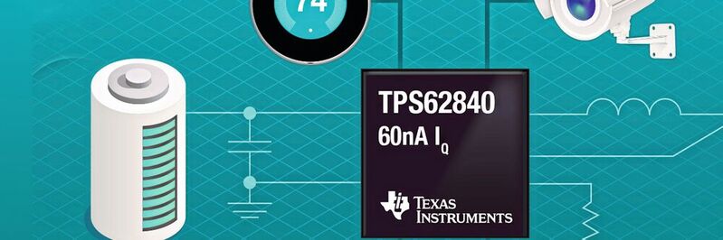 Extends the battery life of IoT designs: the TPS62840 synchronous step-down converter.