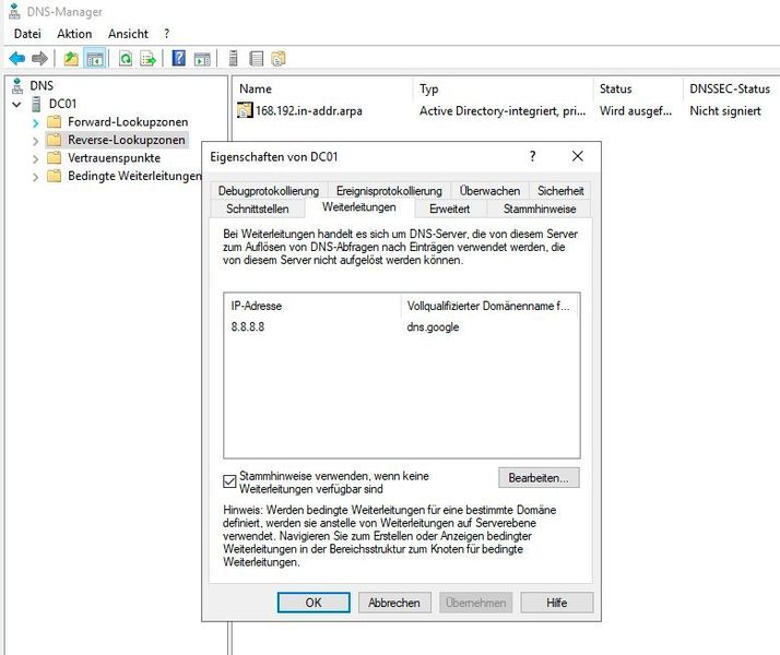 In der grafischen Oberfläche können keine Richtlinien erstellt werden. Aber auch hier gibt es wichtige Sicherheitseinstellungen. (Joos)